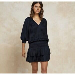 Current Air Aurelie Pleated Dress Black EUC Size M